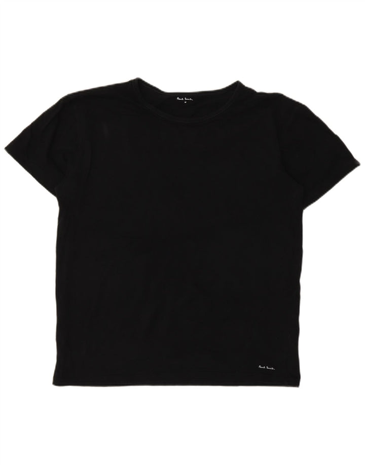 Paul Smith T-Shirt Femme UK 14 Medium Noir Coton