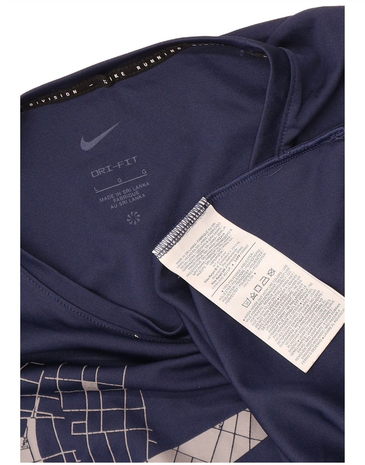 Nike T-shirt graphique pour hommes, grand, bleu marine, polyester