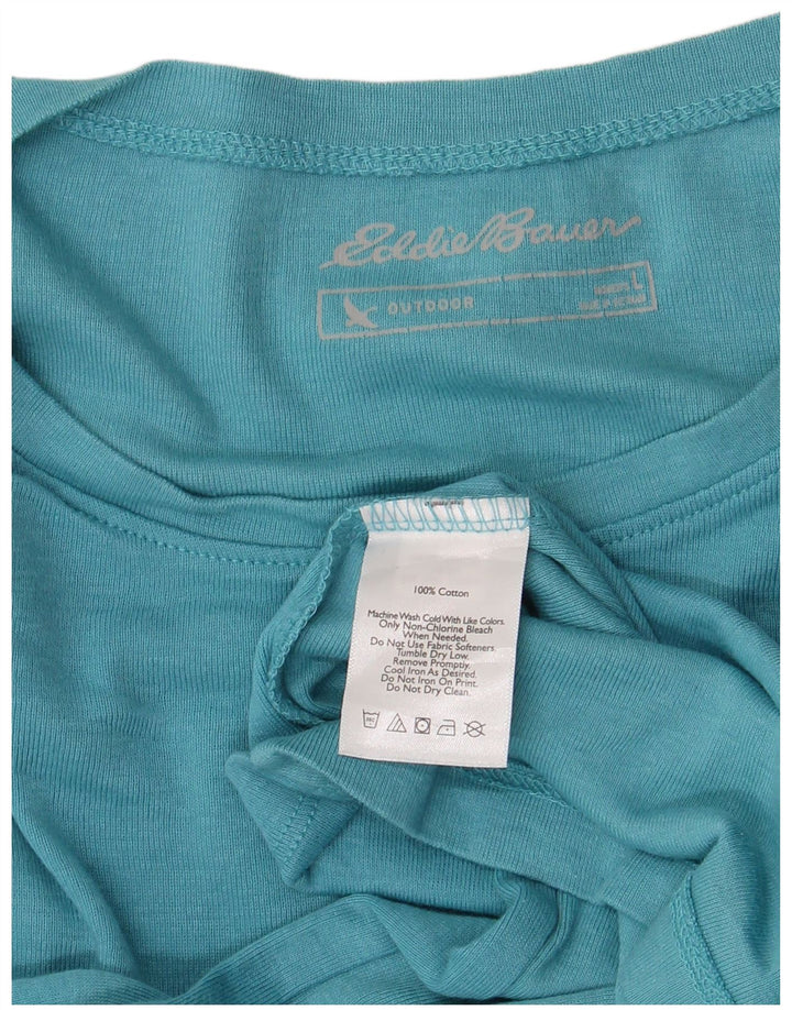 Eddie Bauer Haut à manches longues pour femme UK 14 Large Bleu Coton