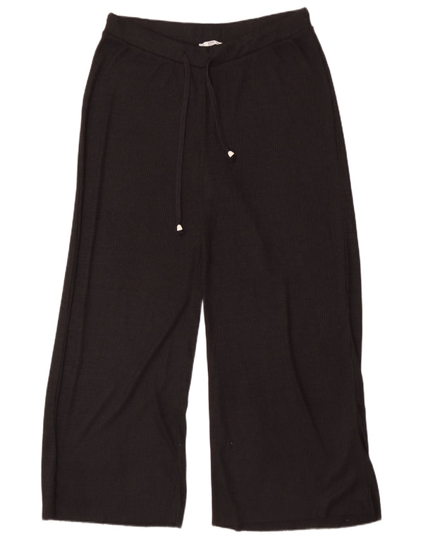 Zara Pantalon de survêtement large pour femme UK 18 XL Noir