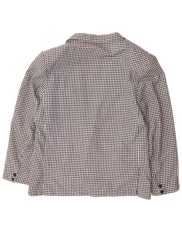 POP 84 Veste Blazer 1 Bouton pour Homme UK 40 Grande Laine Vichy Bleu Marine