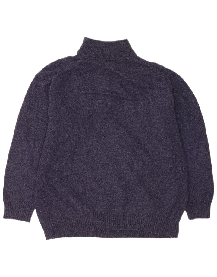 Murphy & Nye Pull à col zippé pour homme en laine bleu marine Taille L