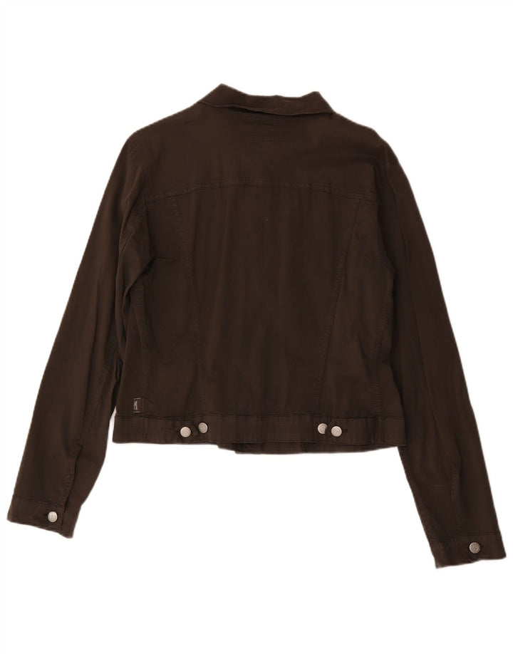 Les Copains Blouson Bomber Femme IT 46 Large Marron Coton