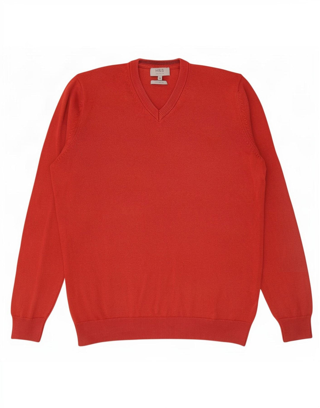 Marks & Spencer Pull Col V Homme Rouge Moyen Coton