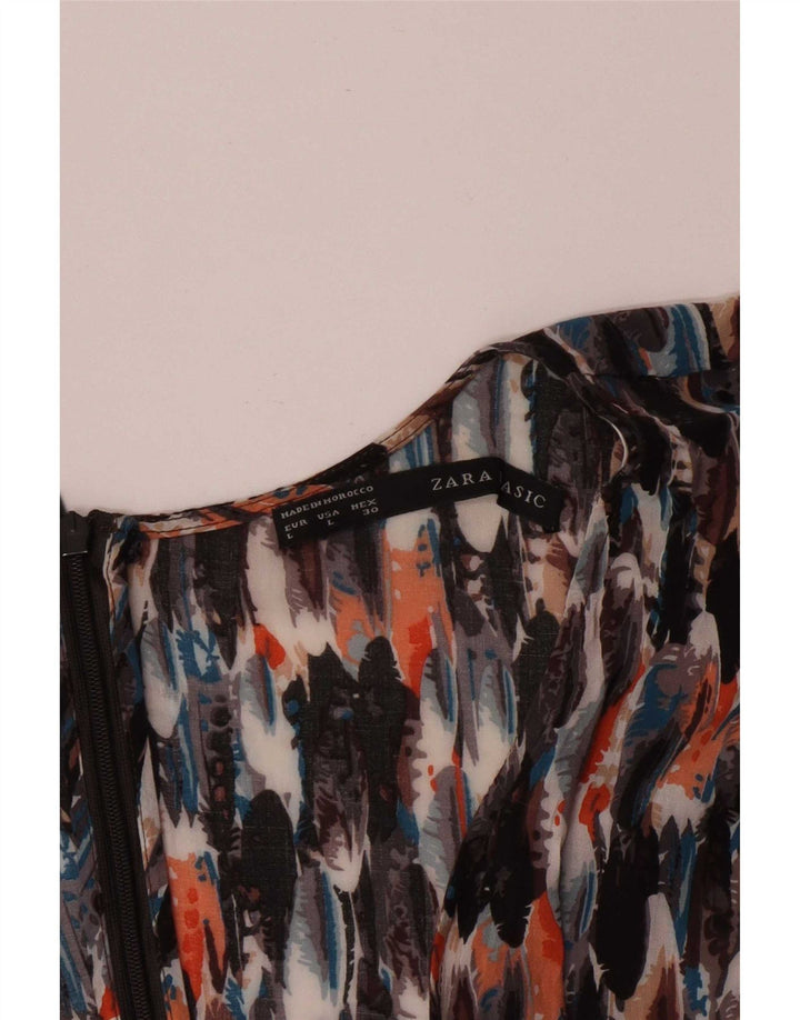 Zara Tunique à manches 3/4 à motif abstrait pour femme UK 14 Large Multicolore