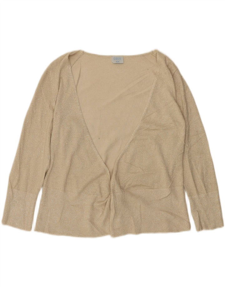 Oasis Cardigan ouvert pour femme UK 10 Small Beige Viscose