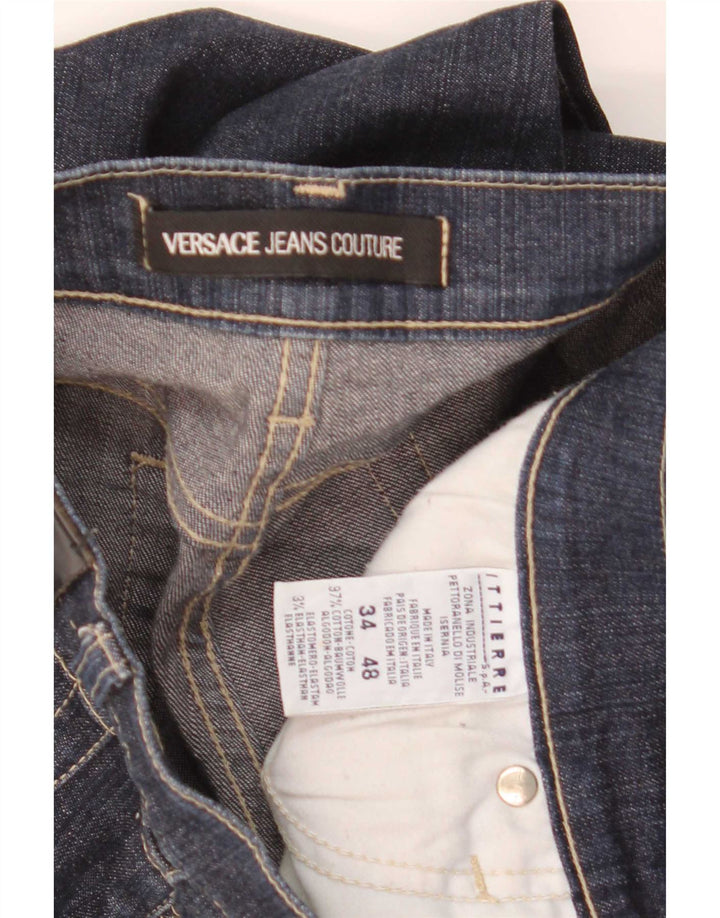 Versace Homme Jean Droit Ittierre W34 L30 Bleu Marine Coton