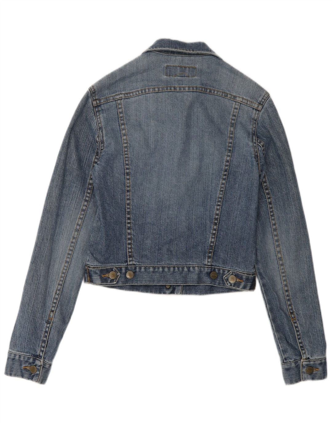 Fcuk Veste en jean coupe régulière pour femme UK 10 Petit coton bleu