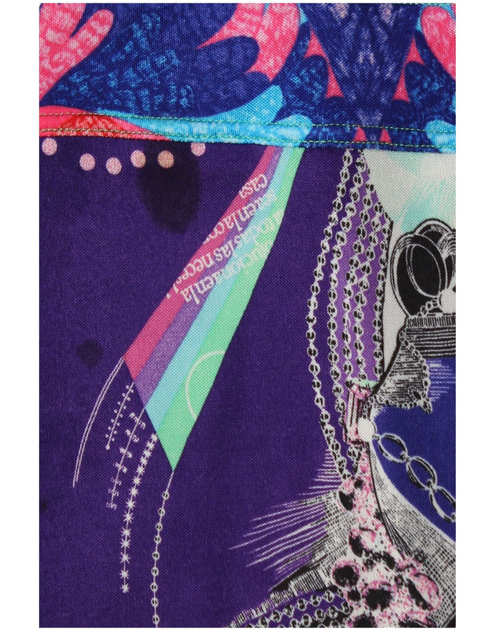 CUSTO BARCELONA Robe trapèze à motif abstrait pour femme UK 4 XS Violet