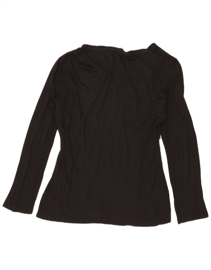 DESIGUAL Haut graphique à manches longues pour femme UK 16 Large Noir