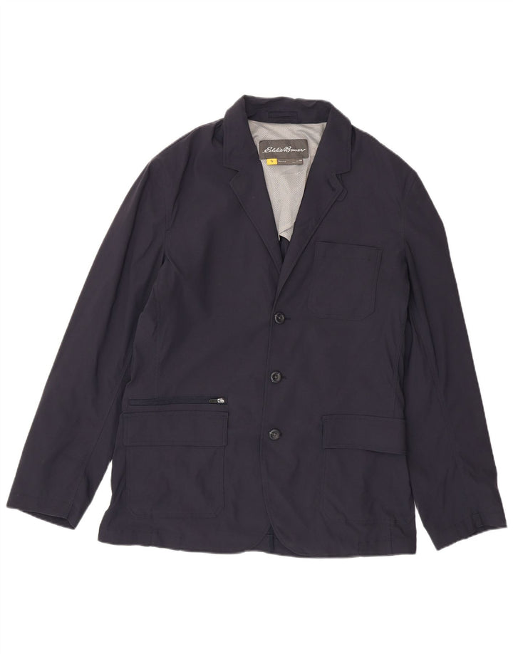 EDDIE BAUER Veste blazer à 3 boutons pour homme UK 40 Large Bleu Marine Nylon
