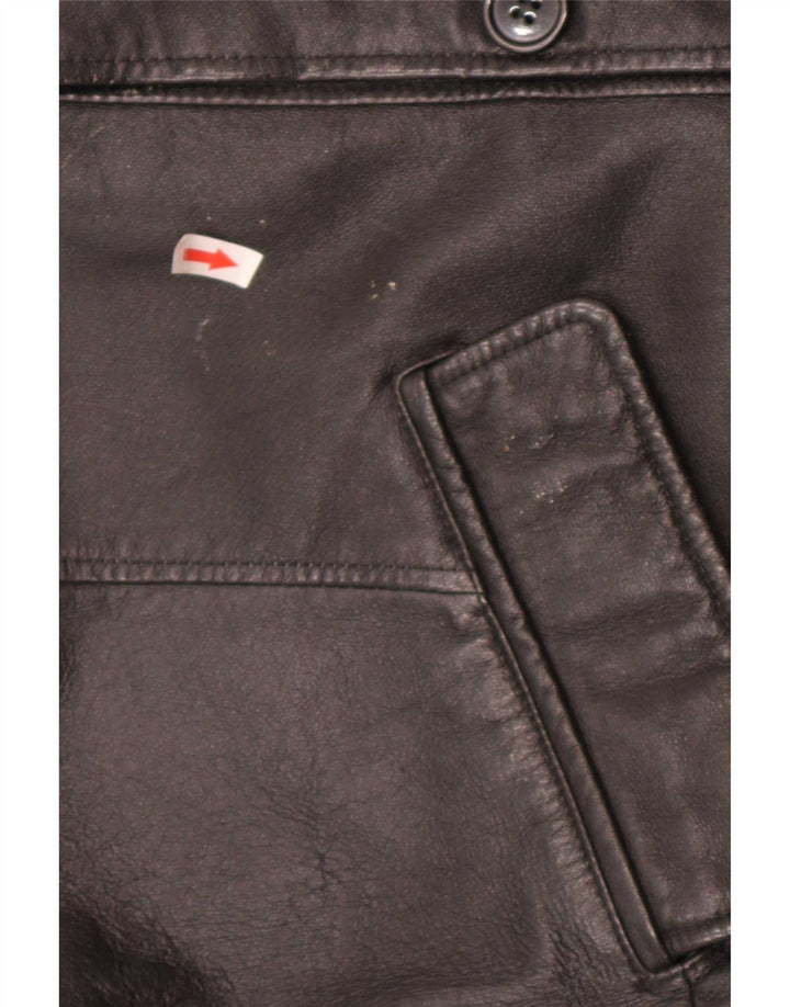 veste en cuir homme vintage UK 40 Grand Noir