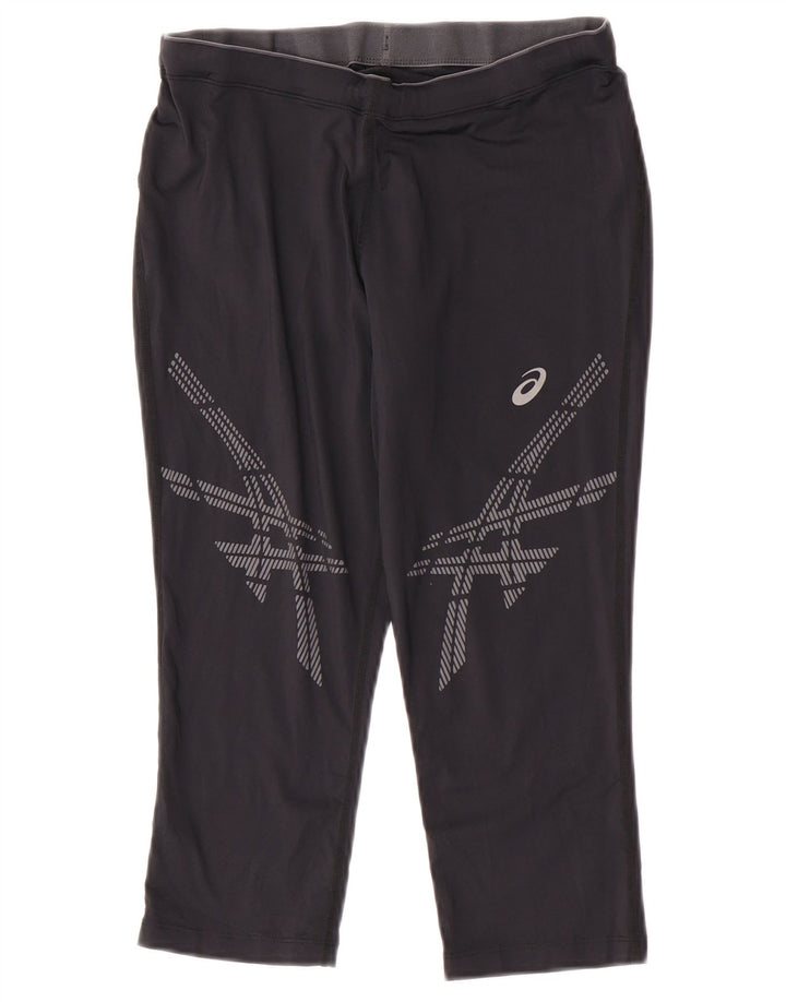 Asics Pantalon de Survêtement Graphic Capri Femme UK 12 Noir Moyen Polyamide