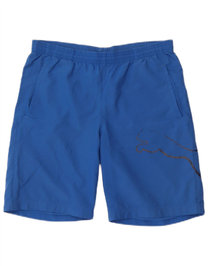 Puma Short de Sport Graphique Garçon 13-14 ans Bleu Polyester