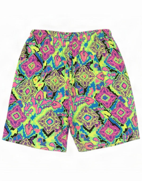 Vintage Womens Shorts UK 14 Large Multicoloured Geometric Cotton
