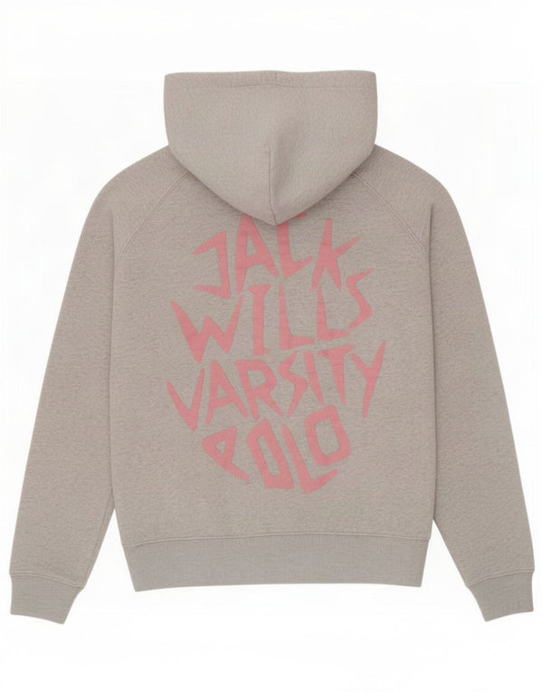 Jack Wills Pull à capuche surdimensionné graphique pour femme UK 10 Petit Gris