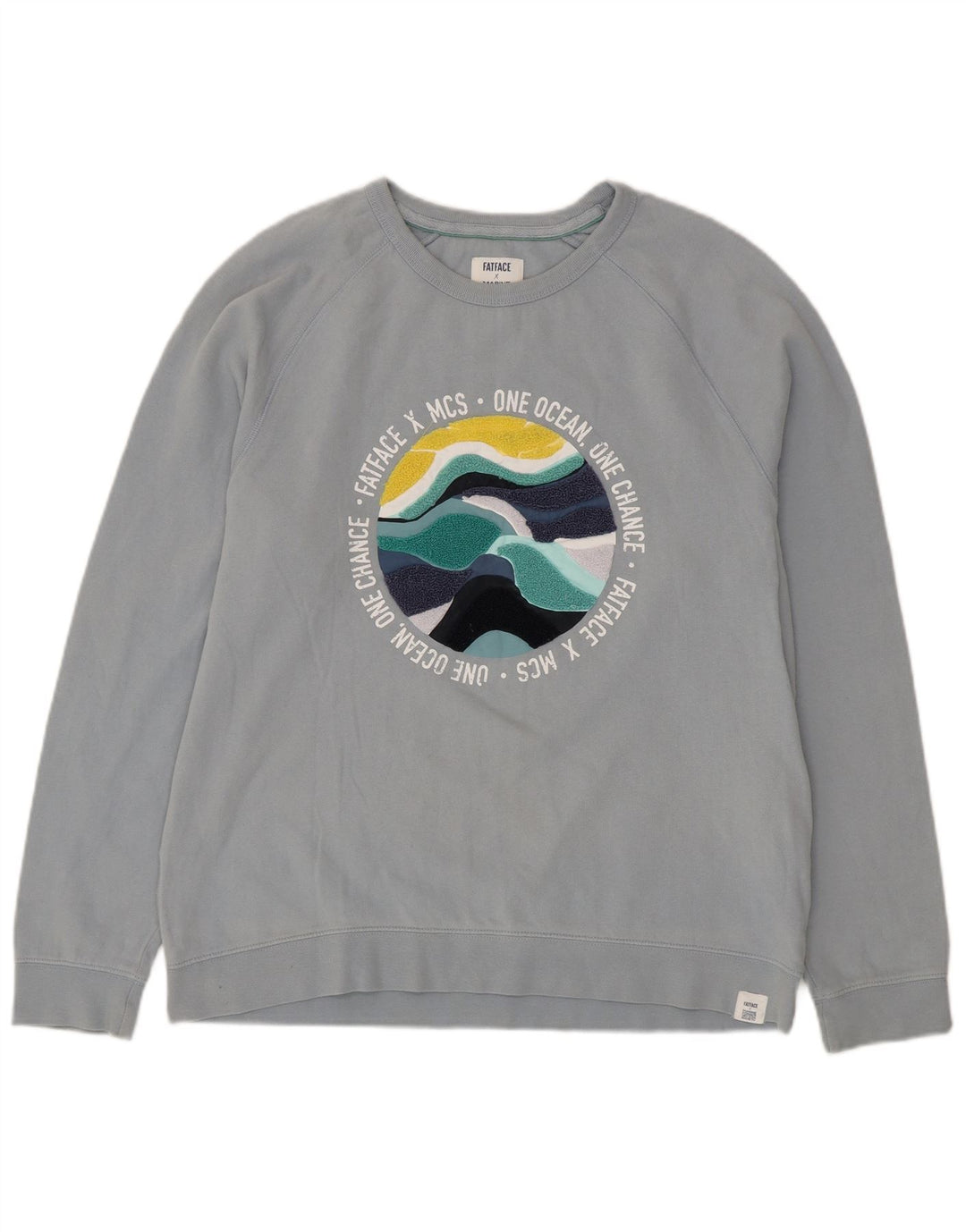 Fat Face Sweat-Shirt Graphique Homme Bleu Moyen Coton
