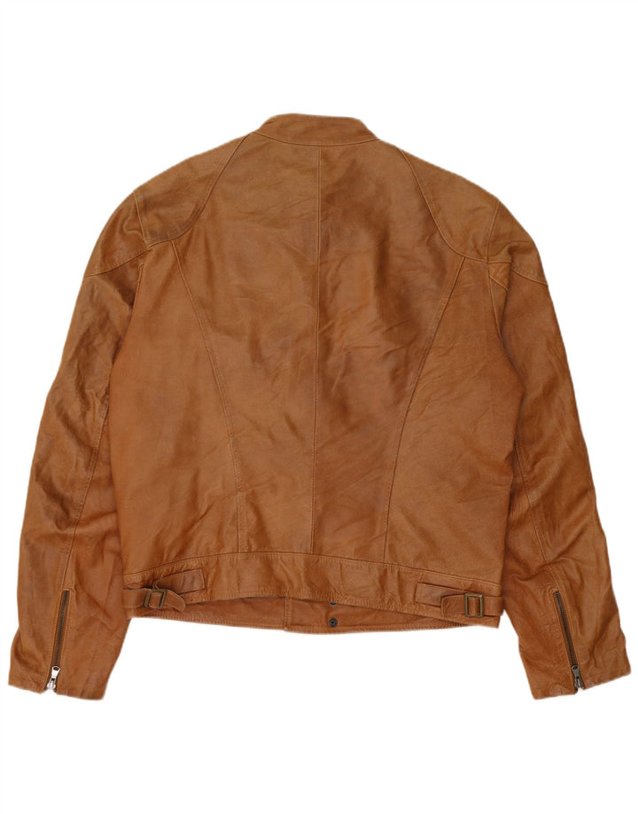 veste en cuir homme vintage UK 38 Cuir brun moyen