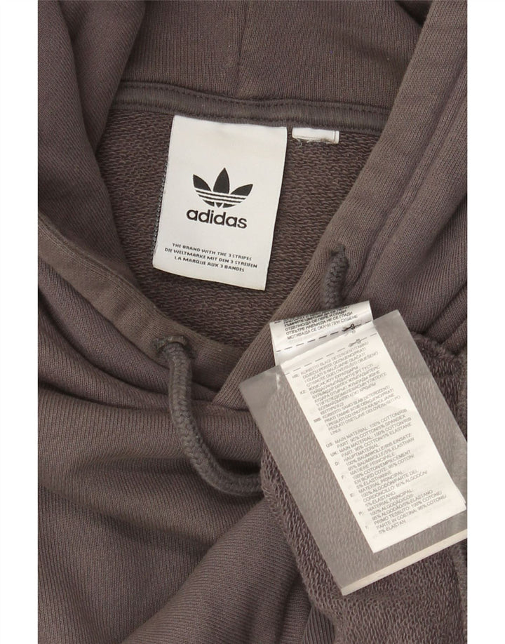 Adidas Pull à capuche pour homme en coton gris moyen
