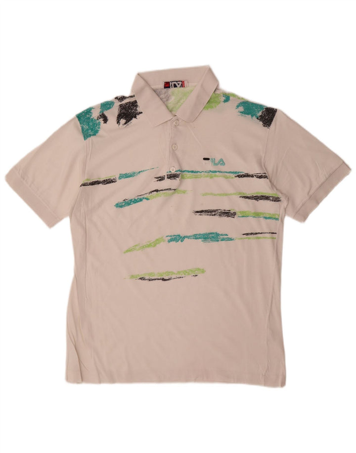 Fila Polo Homme IT 48 Medium Off White Rayé