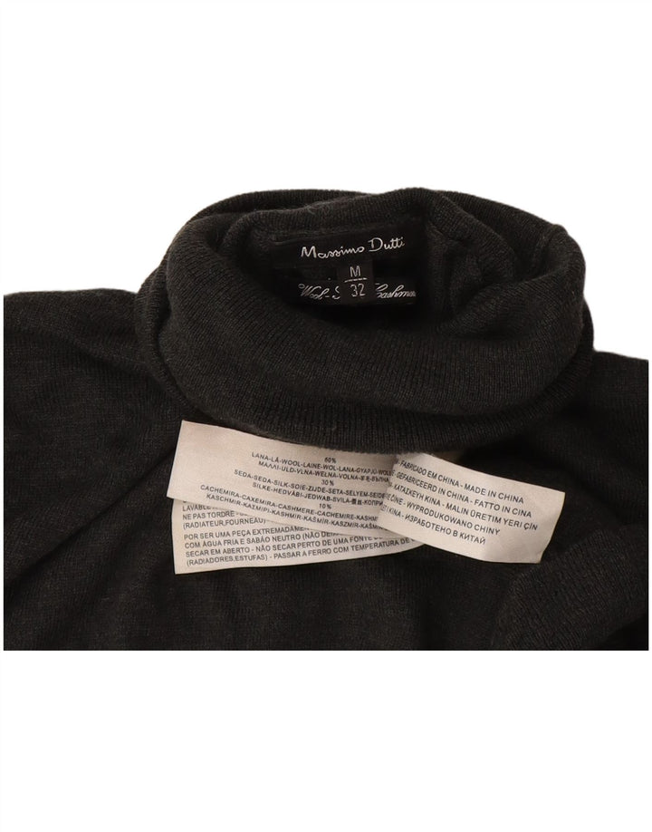 Massimo Dutti Pull col roulé pour femme UK 12 Laine gris moyen