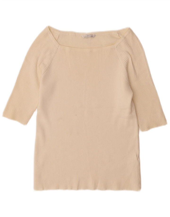 Marks & Spencer Pull à manches 3/4 pour femme UK 14 Large Blanc