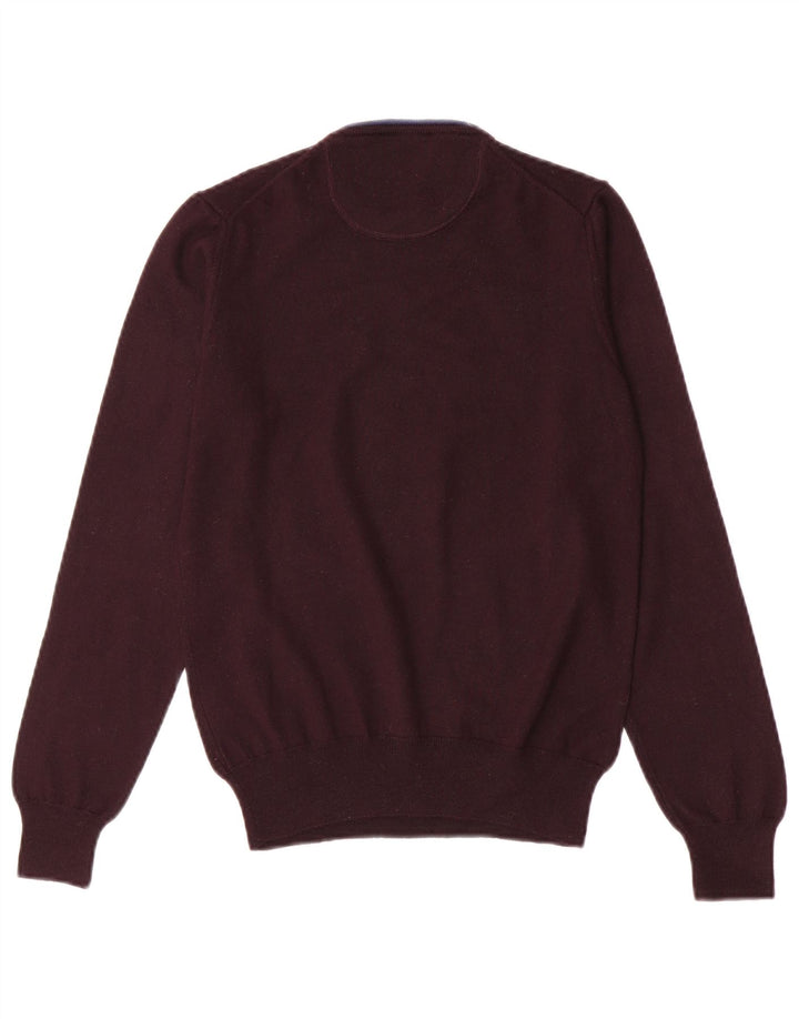 Brooksfield Pull à col rond pour homme IT 46 Petit marron laine vierge