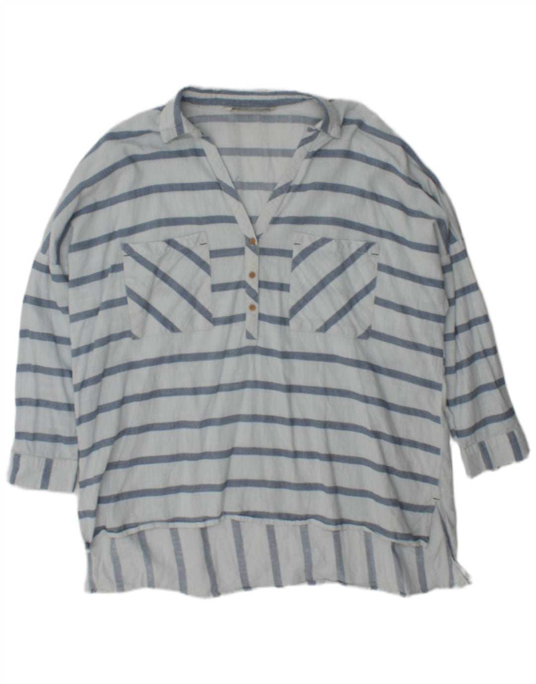 Zara Chemisier surdimensionné pour femme UK 18 XL Bleu rayé