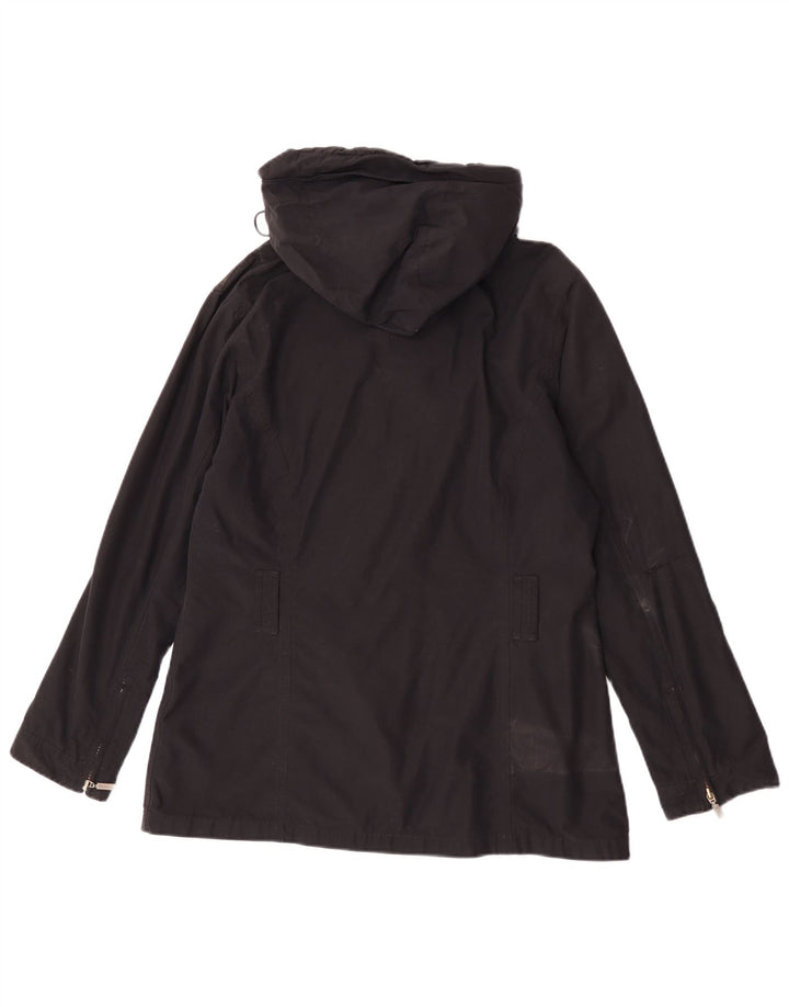 Barbour Veste de pluie à capuche pour femme UK 14 Large Noir Coton