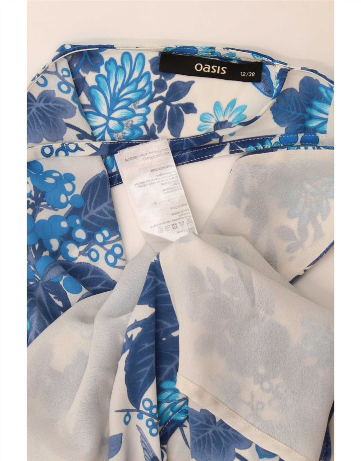 Oasis Chemisier sans manches pour femme UK 42 Bleu moyen Floral Polyester