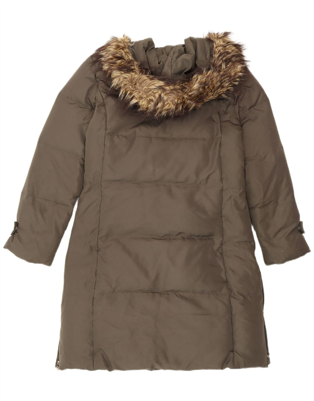 Michael Kors Manteau rembourré à capuche pour femme UK 14 Medium Kaki Polyester Hiver