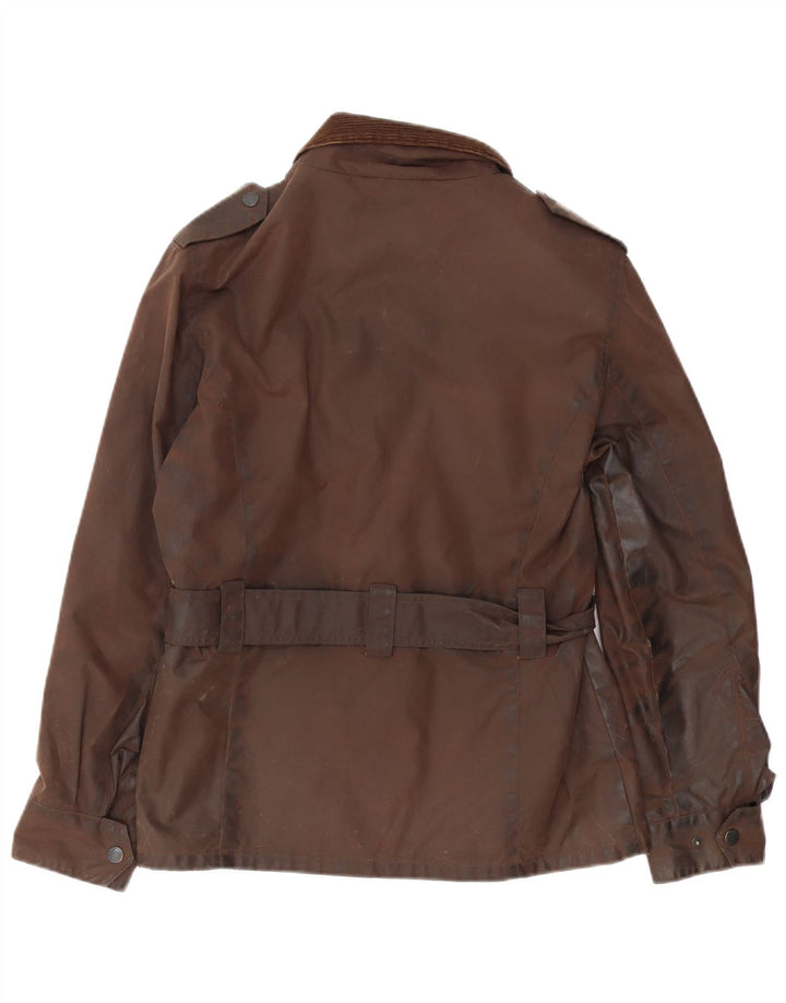 Crane Veste cirée militaire surdimensionnée pour femme UK 10 Small Marron