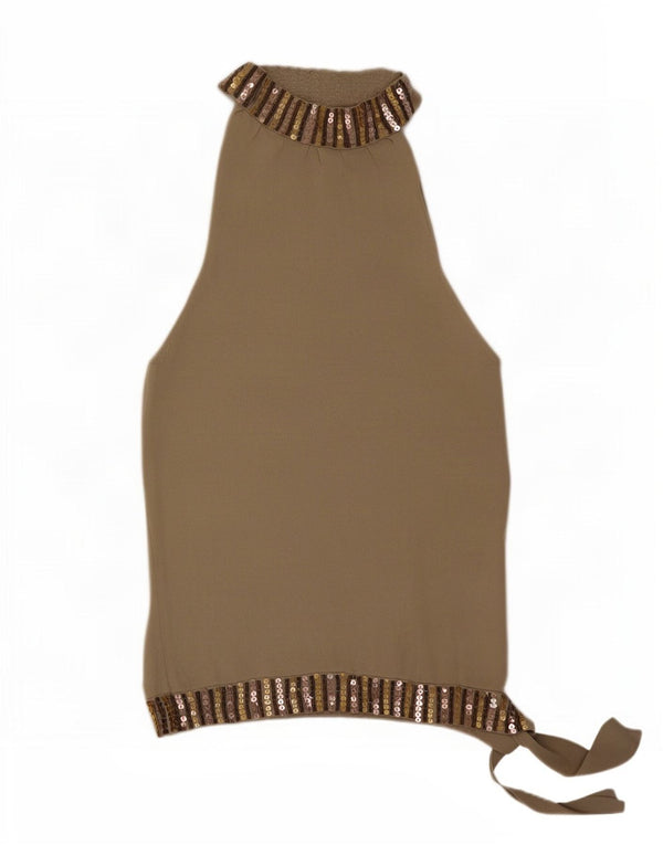 Zara Haut dos nu pour femme UK 12 Rayonne Gris Moyen