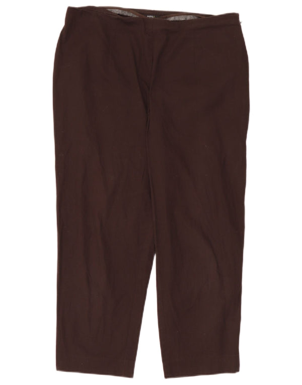 Marks & Spencer Pantalon capri droit pour femme UK 12 Medium W30 L22 Marron