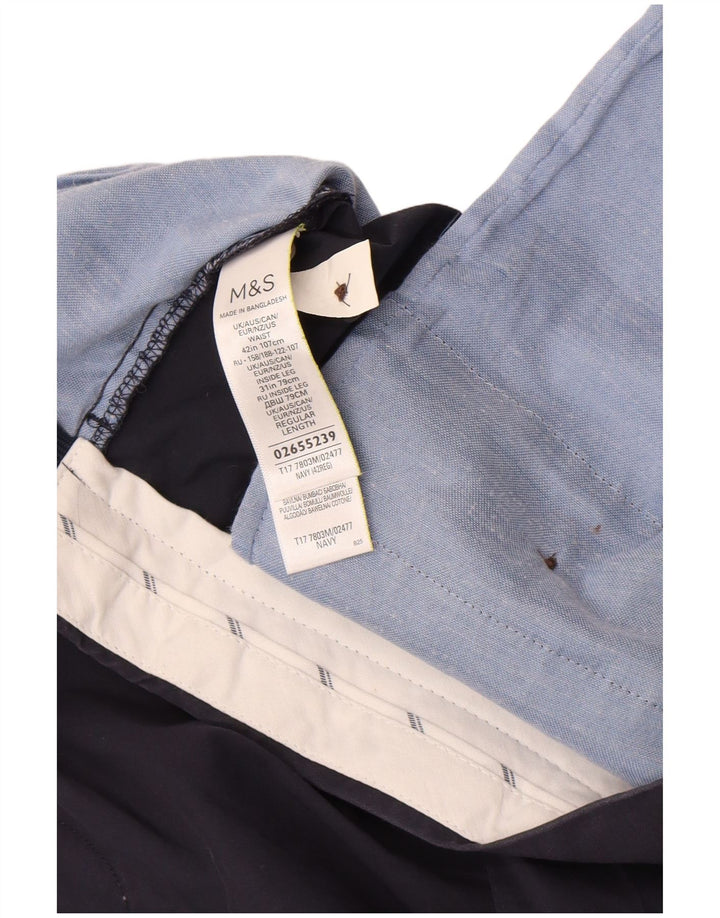 Marks & Spencer Short Chino Homme W42 2XL Bleu Marine Coton