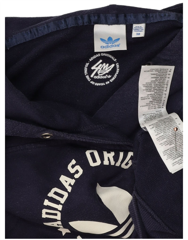 ADIDAS Pull à capuche graphique pour femme EU 38 Bleu marine moyen Coton