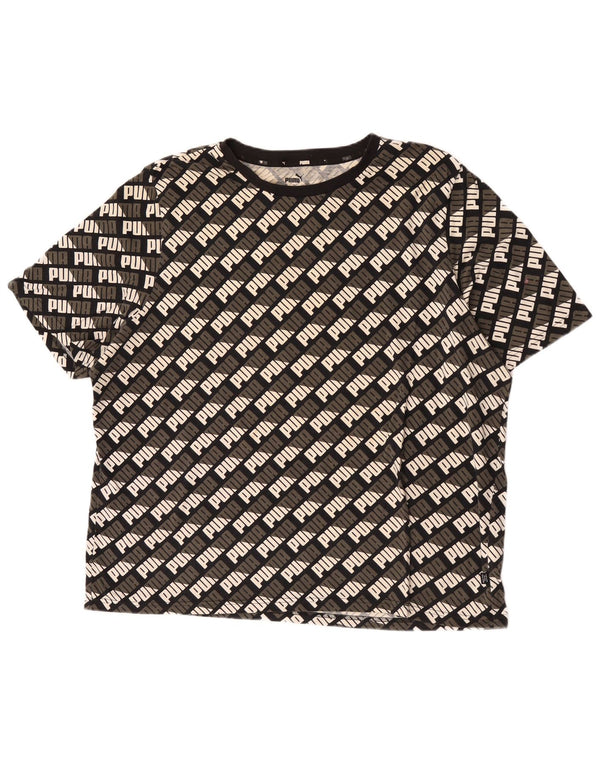 Puma Mens Graphic T-Shirt Top 2XL Black Cotton