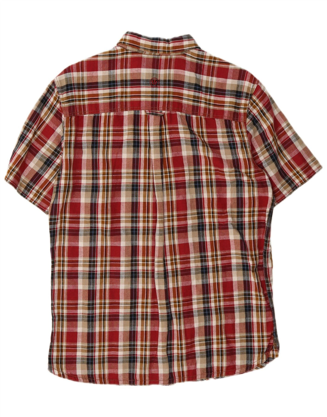 Fat Face Chemise à manches courtes pour homme en coton à petits carreaux rouges