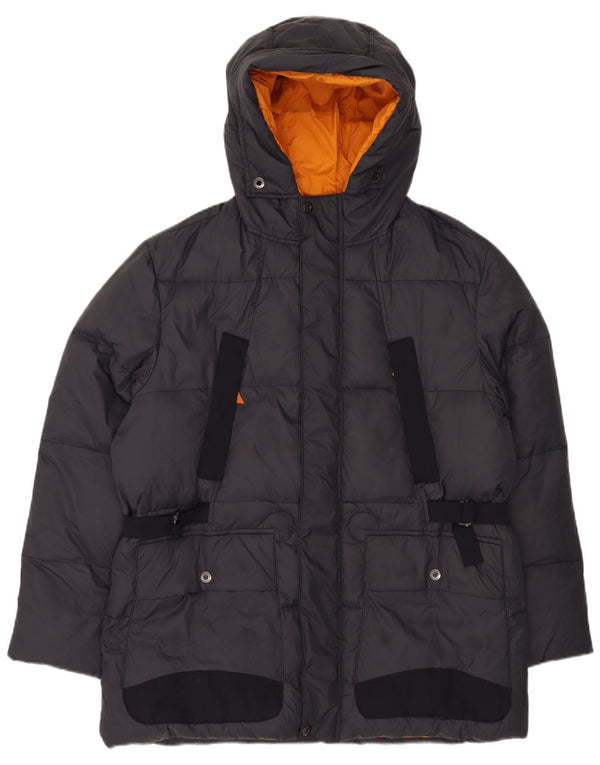 MARLBORO CLASSICS Veste matelassée à capuche pour homme UK 42 XL Noir Colourblock