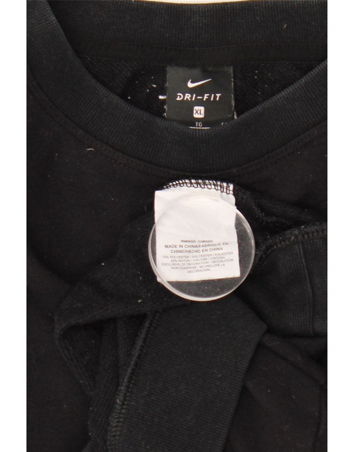 Nike Sweat-shirt court surdimensionné pour femme UK 18 XL Noir Polyester