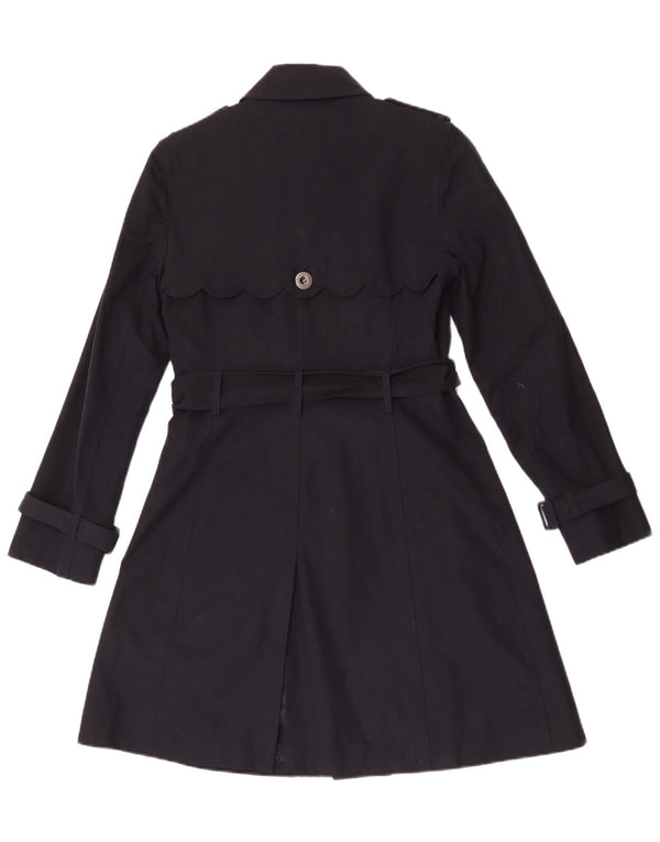 Hobbs Trench Coat Femme UK 8 Small Bleu Marine Polyester