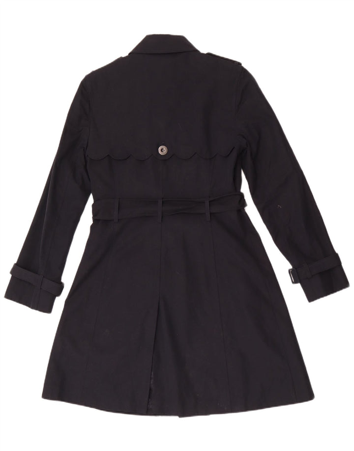 Hobbs Trench Coat Femme UK 8 Small Bleu Marine Polyester