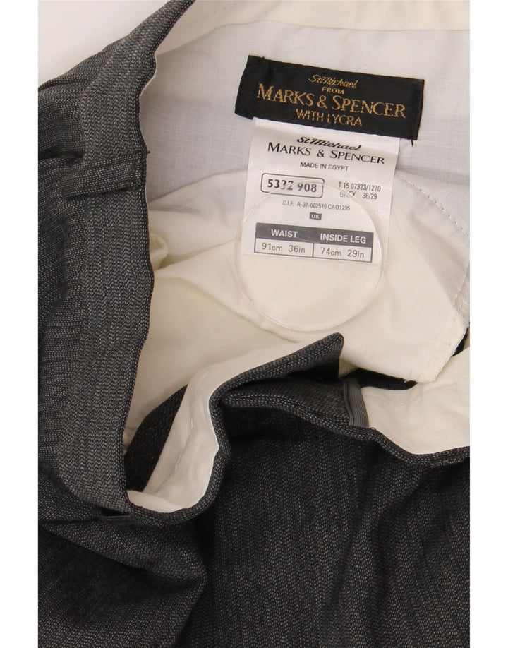 MARKS & SPENCER Pantalon Chino Droit Homme W36 L29 Gris Polyester