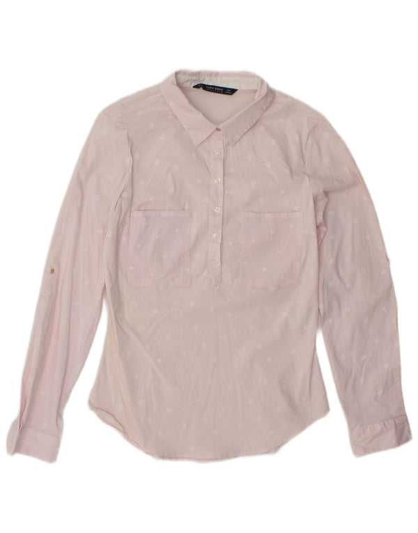 Zara Pull à manches longues pour femme en coton rose moyen Paisley UK 12