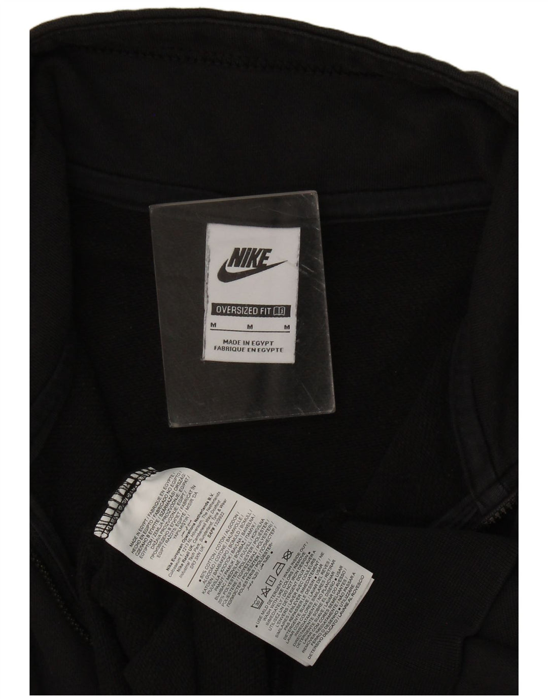 Nike Sweat-shirt surdimensionné à col zippé pour femme UK 14 Noir moyen