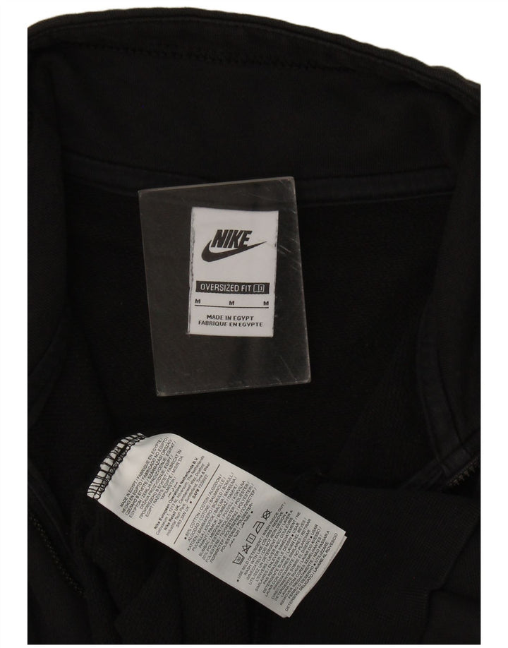 Nike Sweat-shirt surdimensionné à col zippé pour femme UK 14 Noir moyen