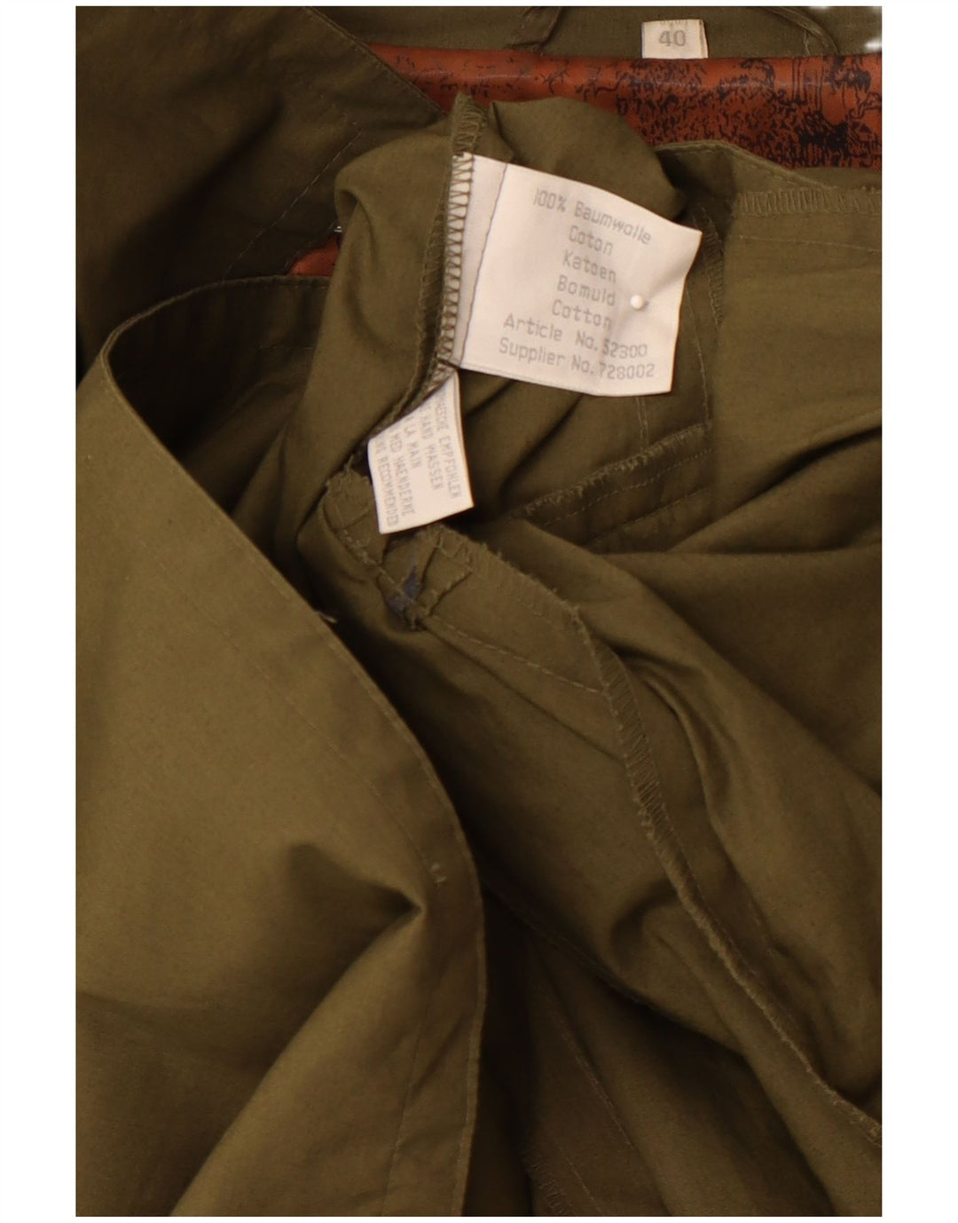 VINTAGE Trench Femme EU 40 Coton Kaki Moyen