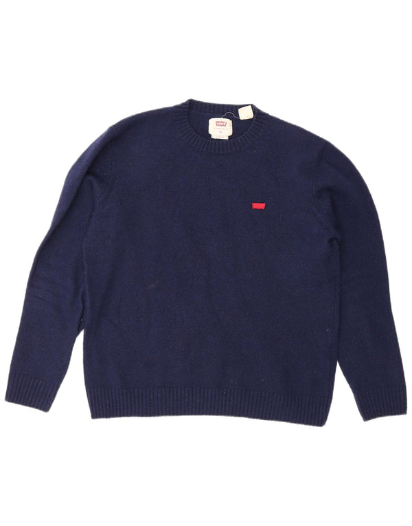 Levi's Pull col rond coupe standard pour femme UK 14 Bleu marine moyen
