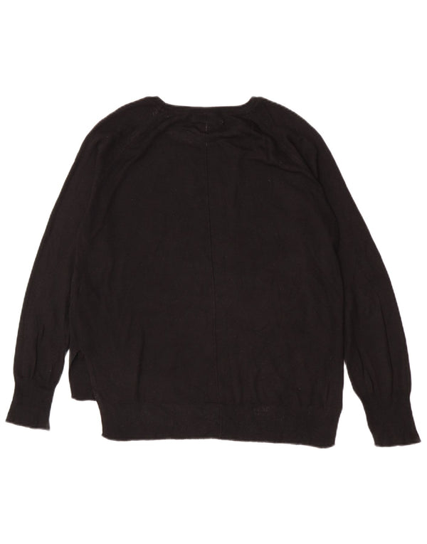 Zara Pull ras du cou pour femme UK 16 Large Noir Viscose