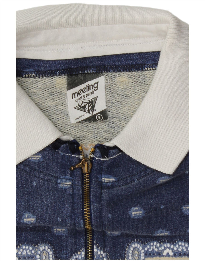 Meeting Sweat-Shirt Col Polo Homme Bleu Moyen Patchwork